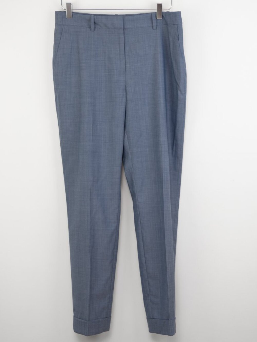 Lafayette 148 Clinton Pants Stretch Wool Ankle Bluestone Melange Size 8 New